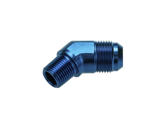 Racor AN6 JIC Abocardado a 1/8 NPT 45º Recto Azul