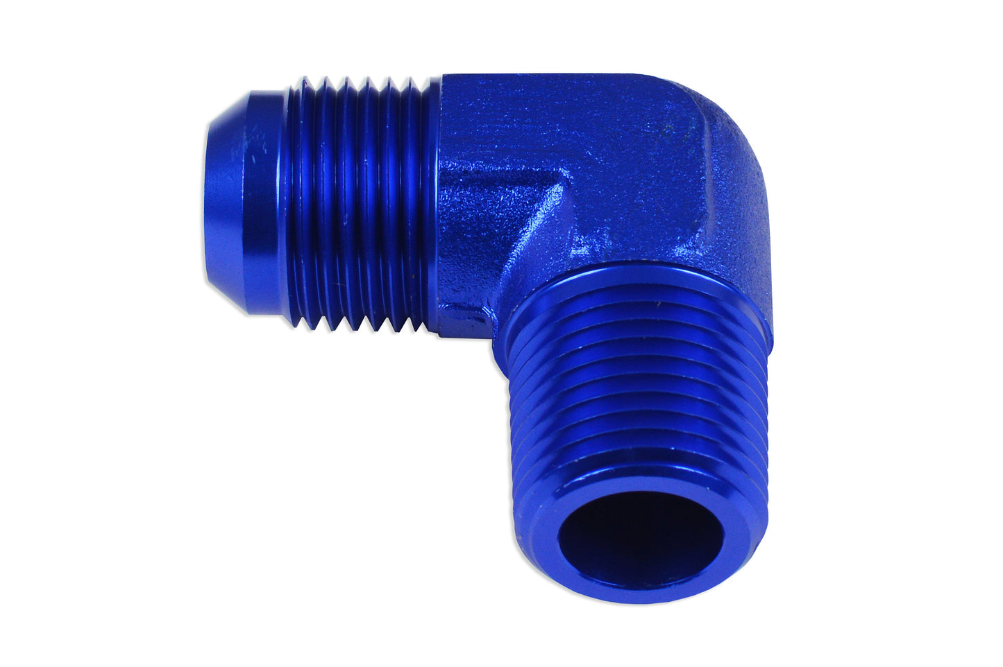 Adaptador AN6 a 1/8 NPT Macho-Macho 90º, Racor de Manguera Azul - Imagen 2