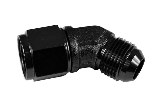 Adaptador AN6 45º Hembra-Macho Para Manguera, Negro