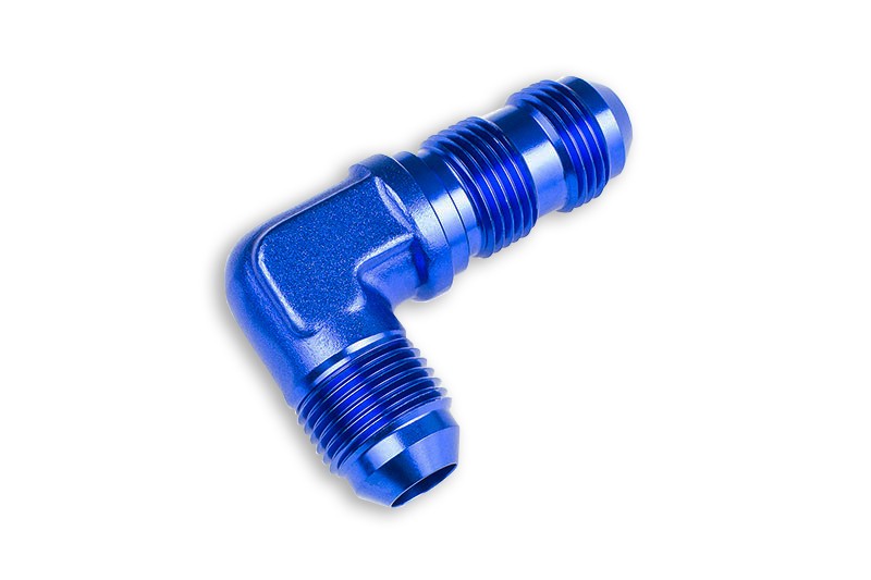 Adaptador AN6 JIC Mamparo 90º Macho Racor Manguera Combustible Azul - Imagen 2