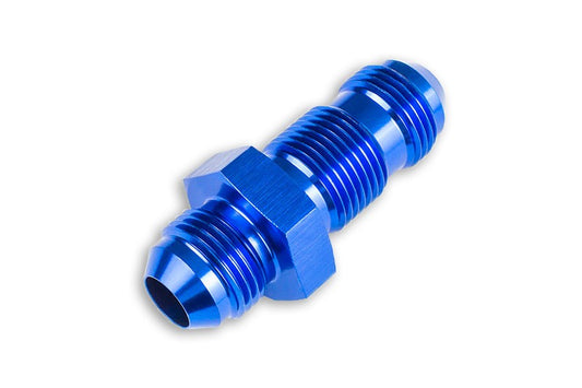 Adaptador AN6 JIC Recto de Mamparo para Manguera, Azul