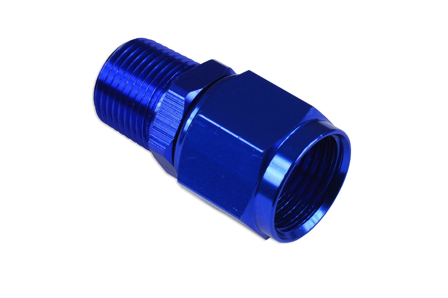 Racor AN-8 AN8 JIC Abocardado a 1/2 NPT Hembra-Macho Recto Azul