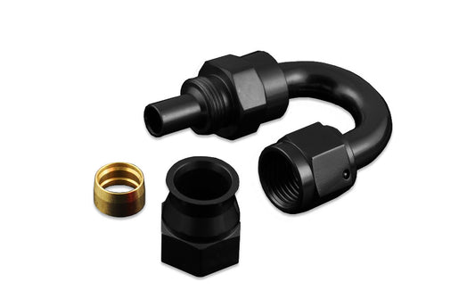 Racor AN -8 AN8 JIC 180º PTFE Para Manguera de Combustible, Negro