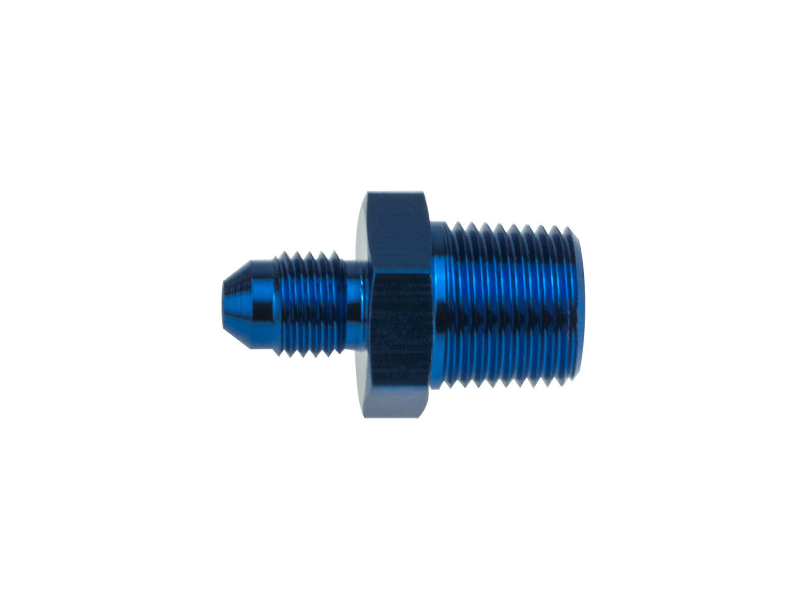 Adaptador Racor Abocardado JIC AN8 a NPT 3/4 Recto, Azul - Imagen 2