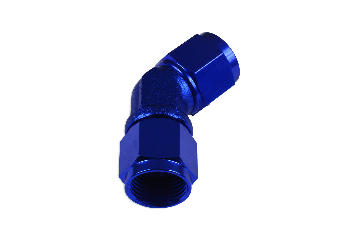 Adaptador AN8 45º Hembra-Hembra Para Manguera, Azul - Imagen 2