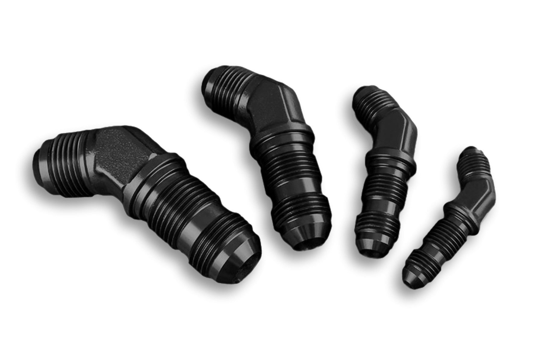 Adaptador AN8 JIC Abocardado 45º Macho para Manguera Combustible Negro - Imagen 3