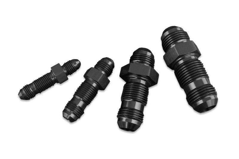 Adaptador AN8 JIC Recto de Mamparo para Manguera, Negro