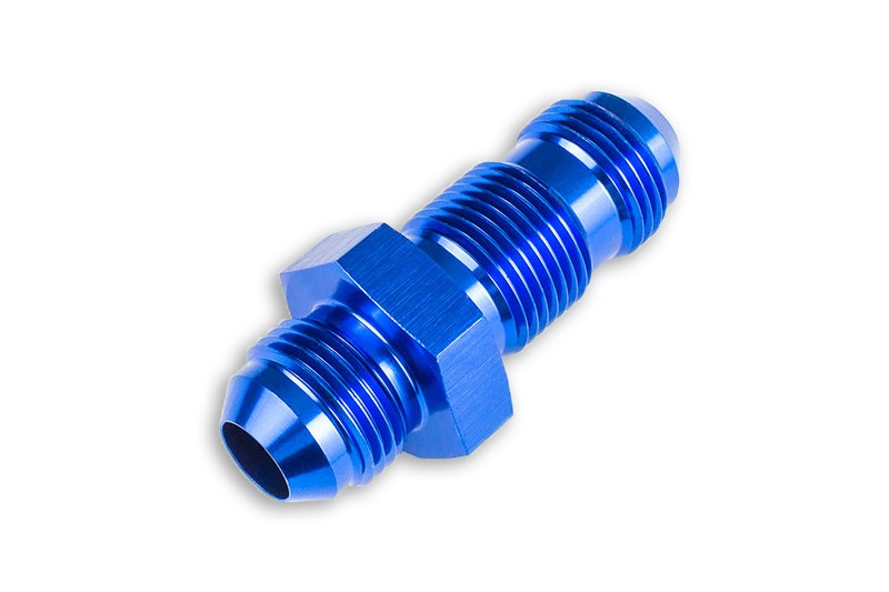 Adaptador AN8 JIC Recto de Mamparo, Racor de Manguera Azul
