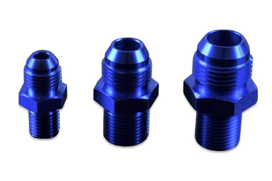 Racor AN -8 JIC Abocardado a M16x1.5 Macho-Macho Azul