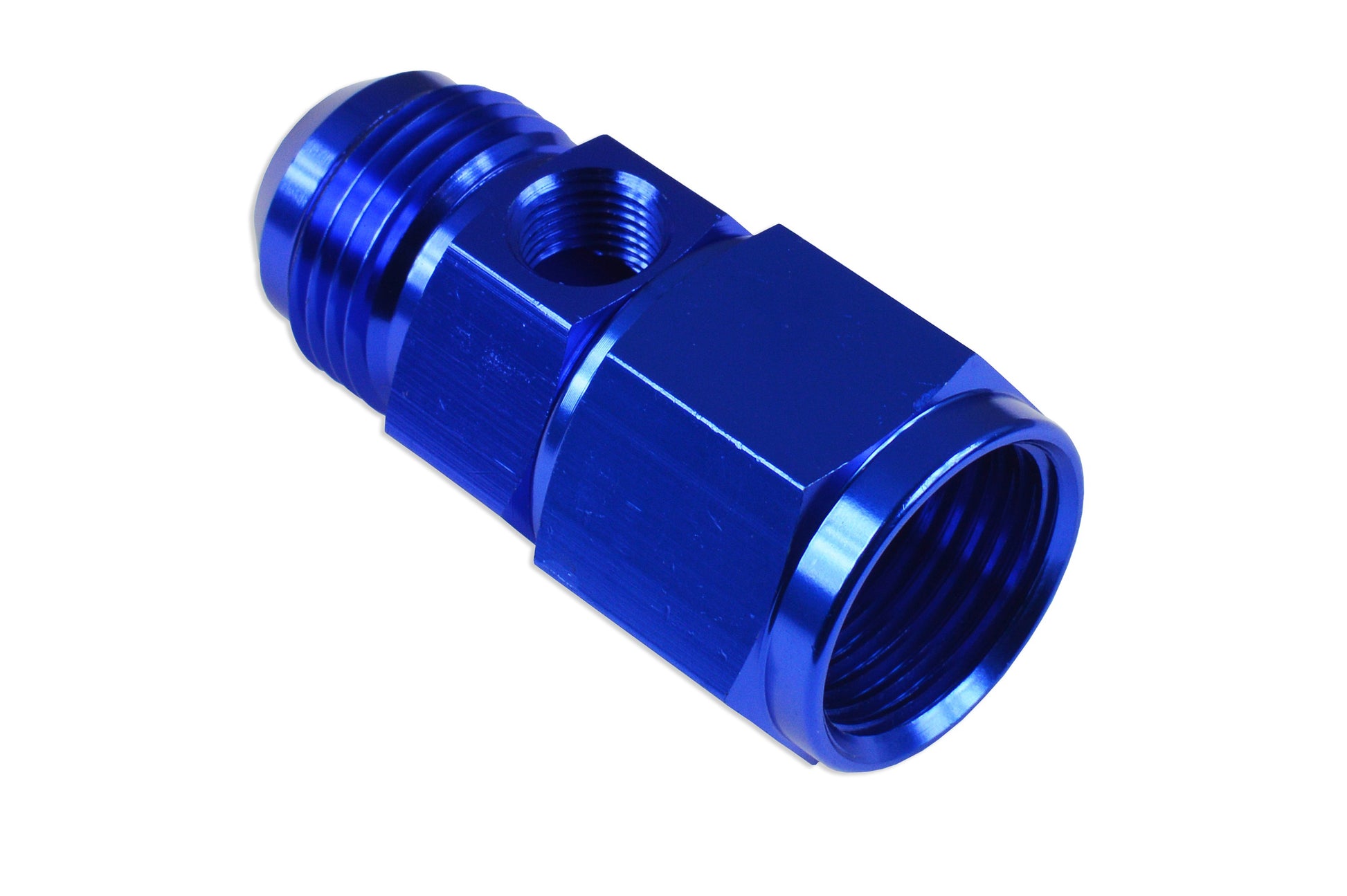 Adaptador T Racor AN8 Hembra-Macho, 1/8 NPT, Manómetro Presión Aceite/Combustible, Azul - Imagen 4