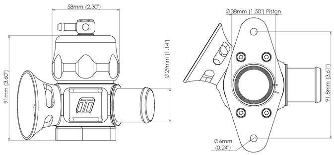 Válvula Blow Off Turbosmart TS-0205-1009 Dual Port Mazda CX-7 MPS 3 WRX - Imagen 4
