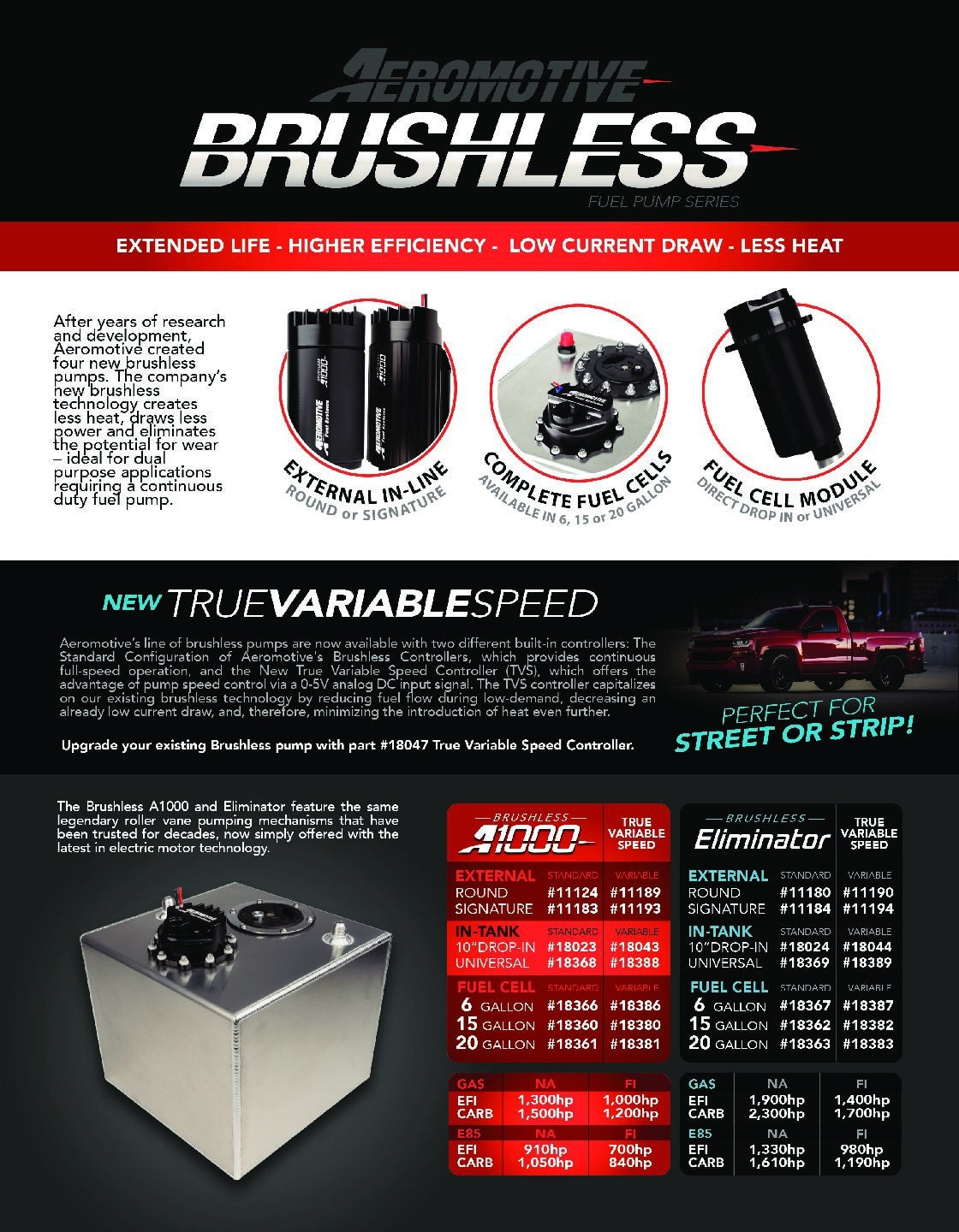 Bomba de Combustible Aeromotive 11124 A1000 Brushless Externa