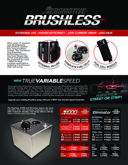 Bomba de Combustible Aeromotive 11124 A1000 Brushless Externa