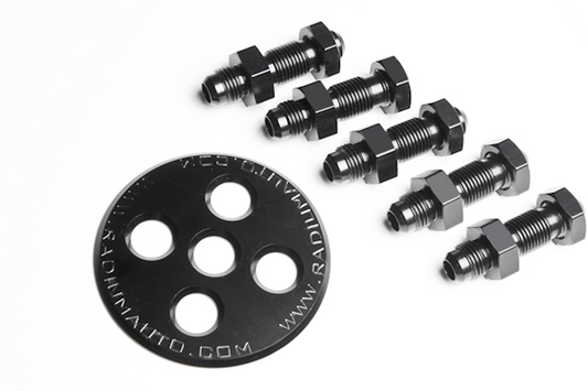 Placa Mamparo 6AN con Racores y Tuercas Radium Engineering