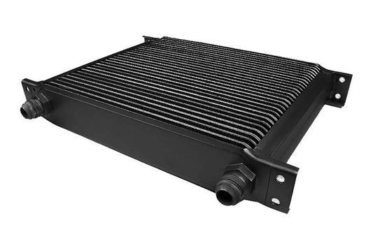 Radiador de Aceite 30 Filas, Racores 7/8" (AN10) Negro