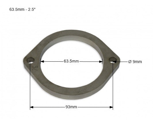 Brida de Escape Acero Inox SS304 2,5'' - 63,5mm 2 Tornillos - Imagen 2
