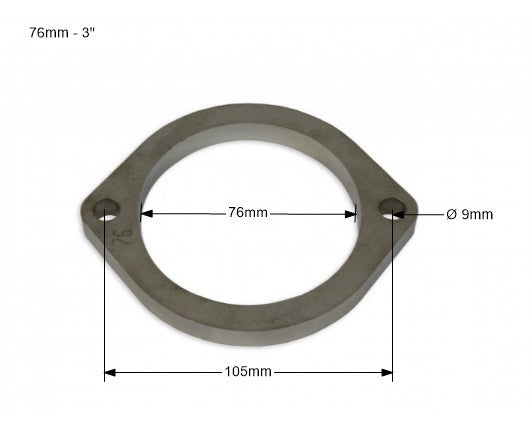 Brida de Escape Acero Inox SS304 3'' - 76mm 2 Tornillos - Imagen 2