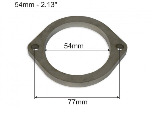 Brida de Escape Acero Inox SS304 54mm 2 Tornillos