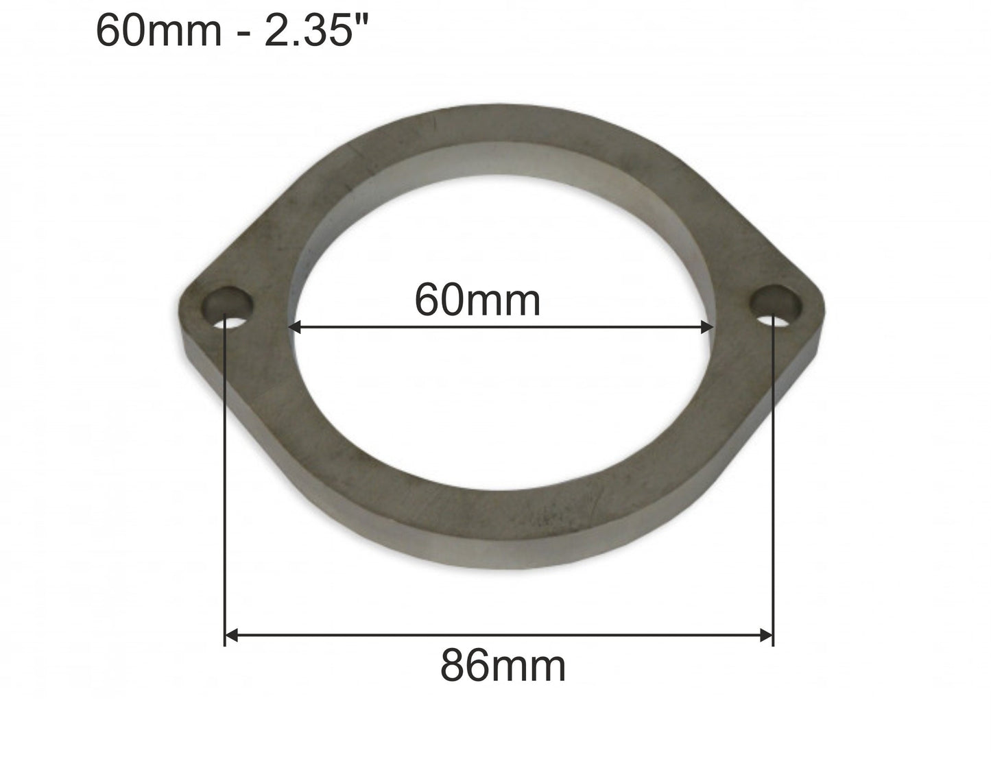 Brida de Escape Acero Inoxidable SS304 60mm 2 Tornillos