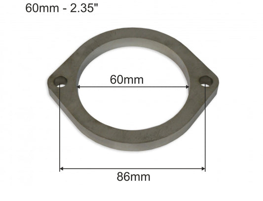 Brida de Escape Acero Inoxidable SS304 60mm 2 Tornillos
