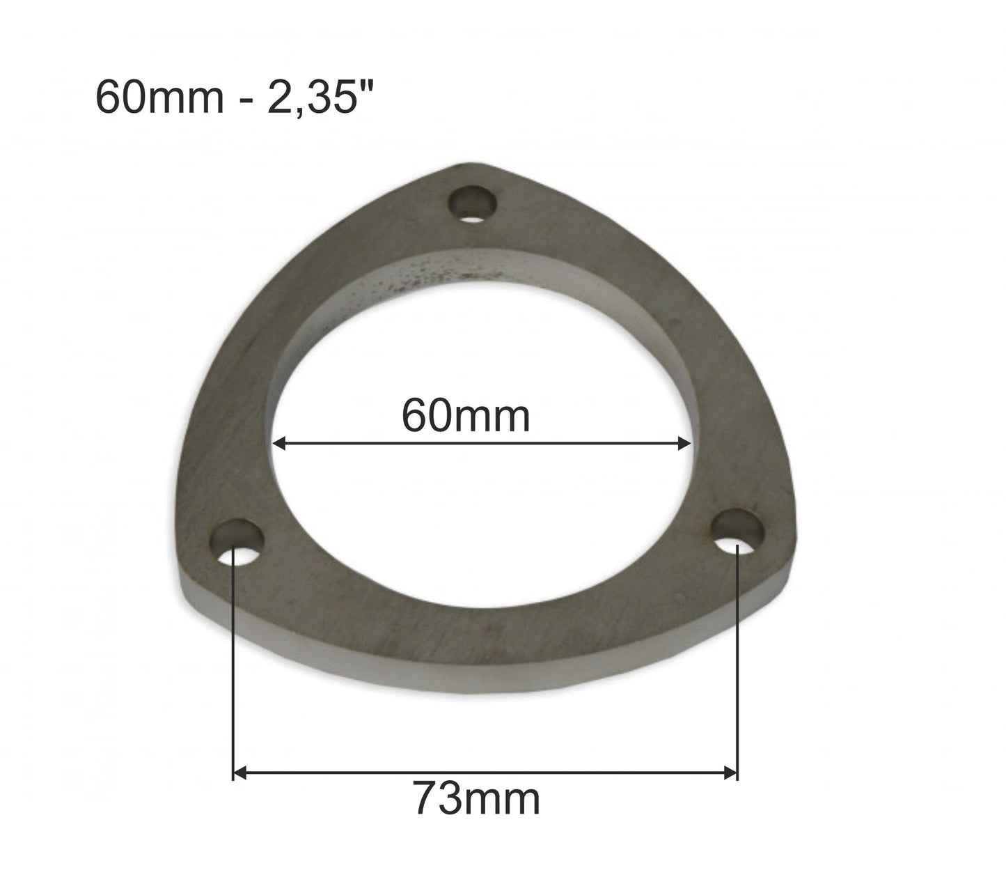 Brida de Escape Acero Inoxidable SS304 60mm 3 Tornillos