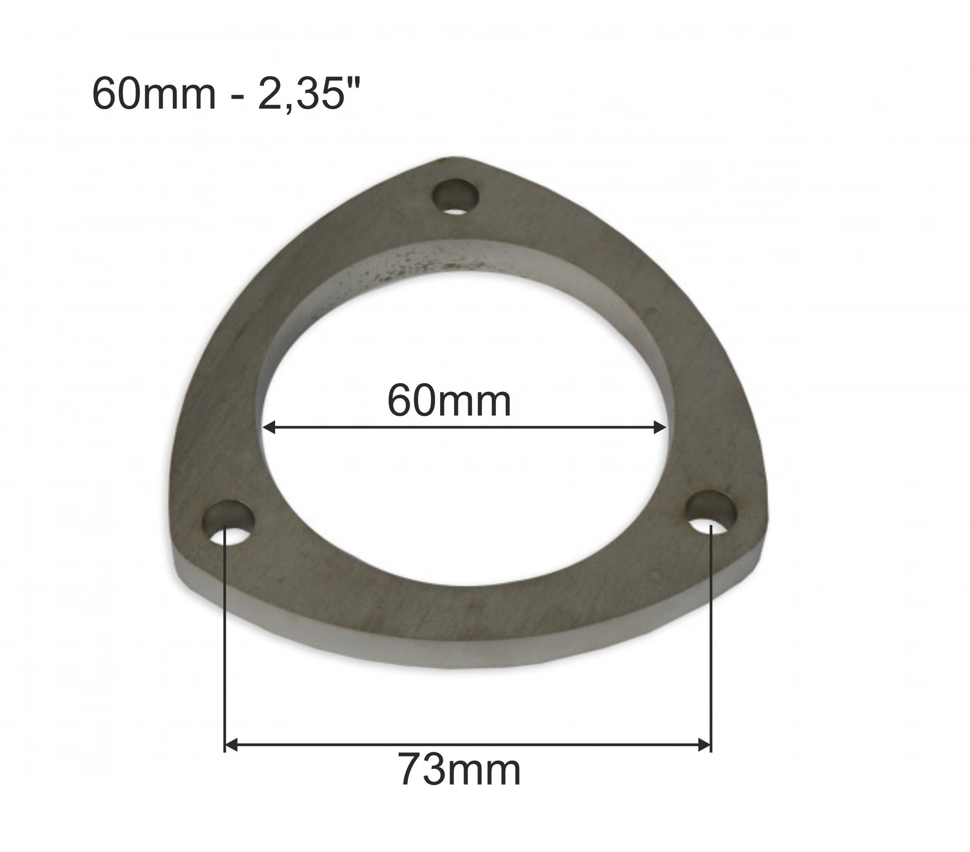 Brida de Escape Acero Inoxidable SS304 60mm 3 Tornillos