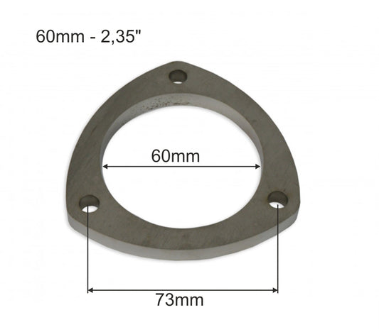 Brida de Escape Acero Inoxidable SS304 60mm 3 Tornillos