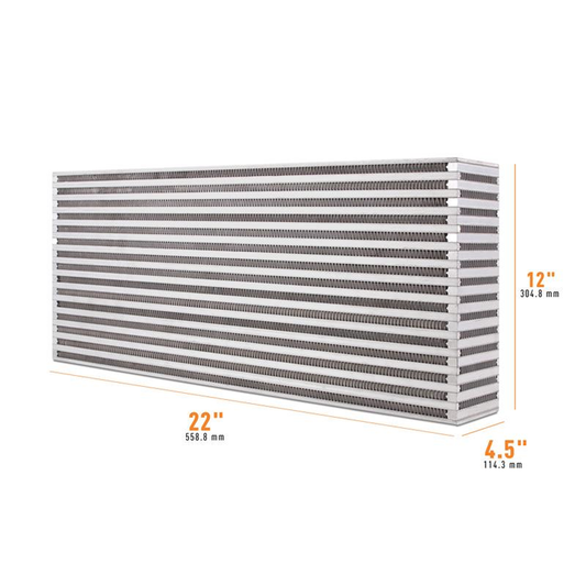 Mishimoto MMUIC-12 Núcleo Intercooler Universal Barras/Placas 22.00" x 12.00" x 4.50