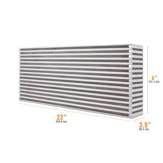 Mishimoto MMUIC-09 Núcleo Intercooler Universal Barras/Placas 22.00" x 6.00" x 3.50