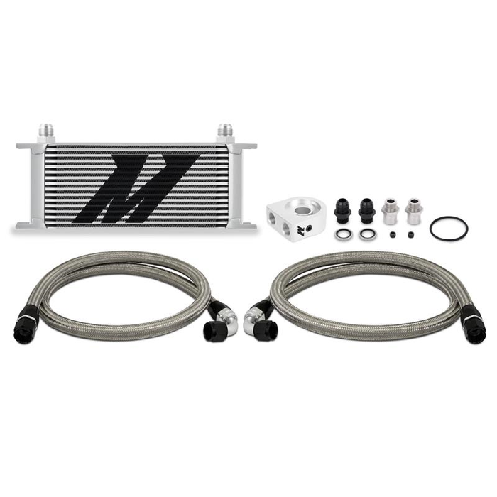 Mishimoto MMOC-U16TSL Kit Radiador de Aceite Termostático Universal 16 Filas Plata