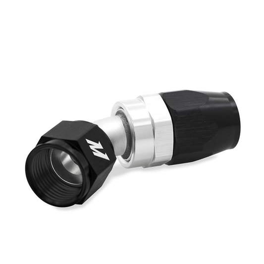 Mishimoto Racor AN4 de 45 Grados, Aluminio PTFE, Negro