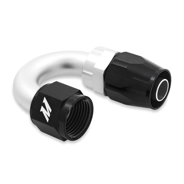 Mishimoto Racor AN10 de Aluminio a 180 Grados, Negro