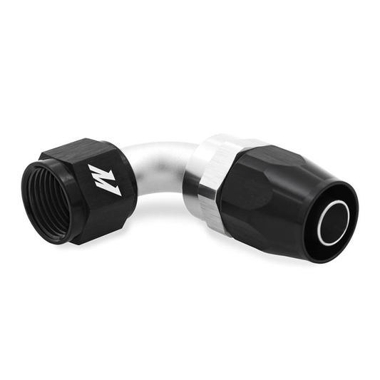 Mishimoto Racor AN8 de 90 Grados, Aluminio PTFE Anodizado Negro