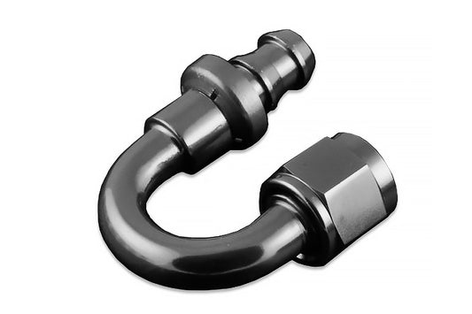 Racor AN4 Push-On 180º, Negro