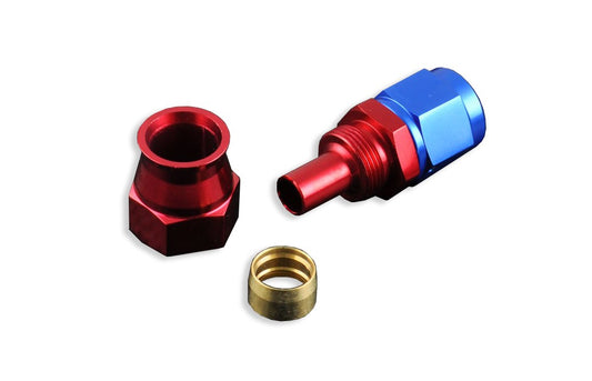 Racor Recto AN-10 JIC para Manguera de Combustible PTFE, Rojo
