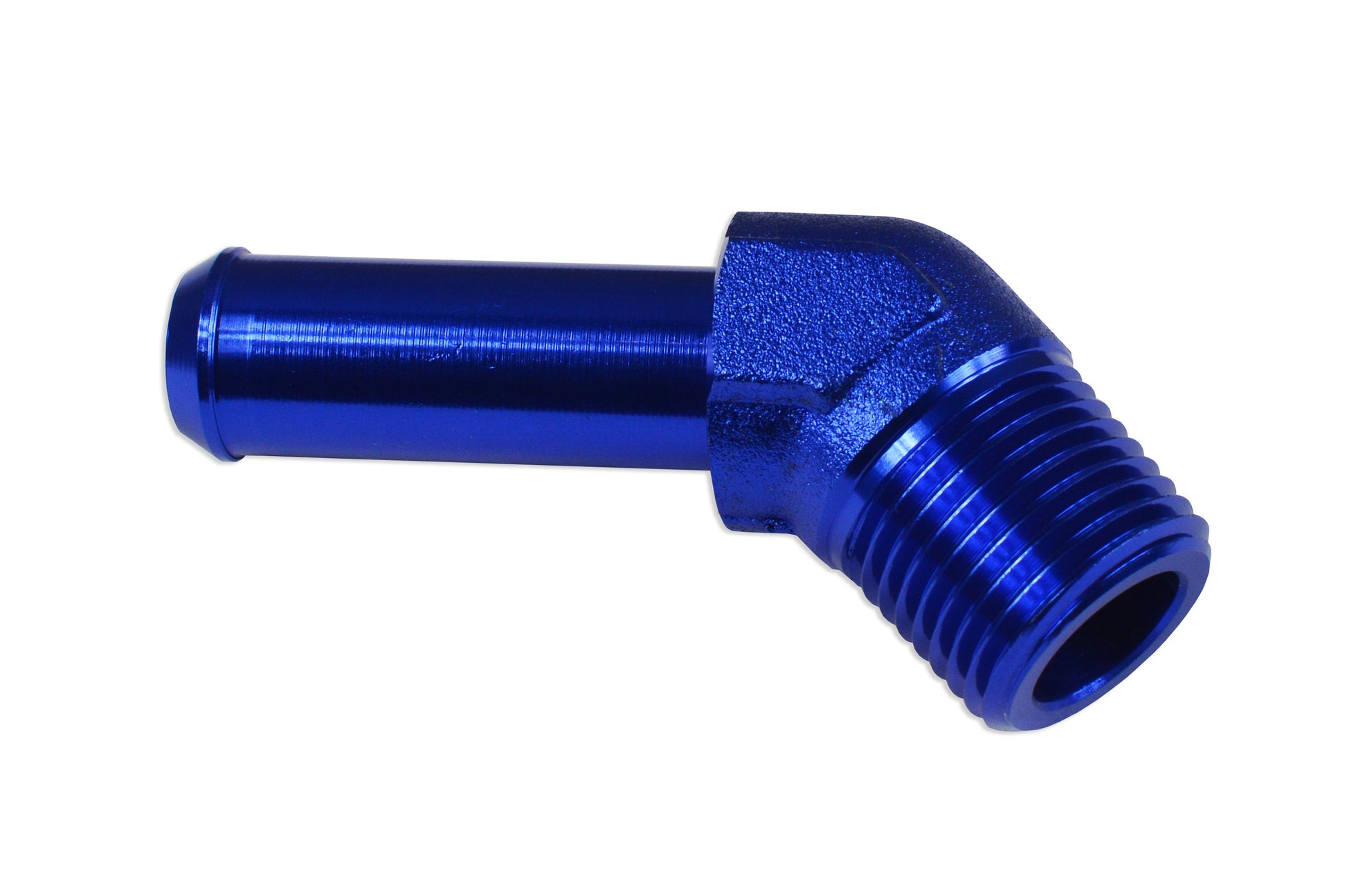 Racor 45º 1/8 NPT a Niple 1/4" Azul - Imagen 2