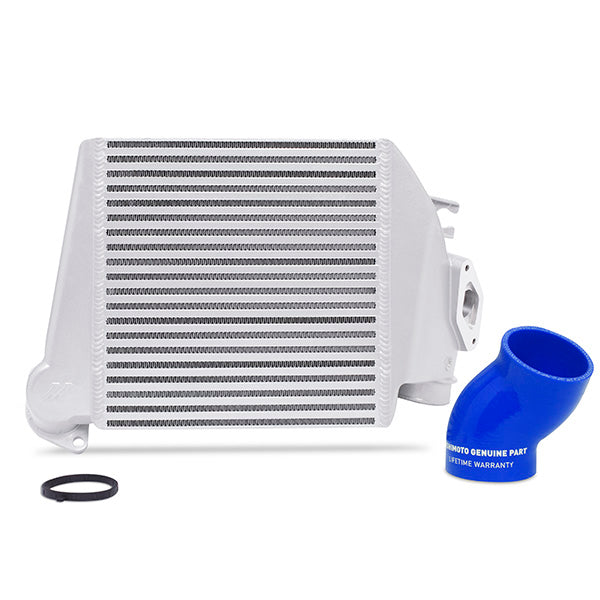 Kit Intercooler Mishimoto MMTMIC-WRX-08SLBL Top Mount Subaru WRX 08-14 Plata con Manguitos Azules - Imagen 3