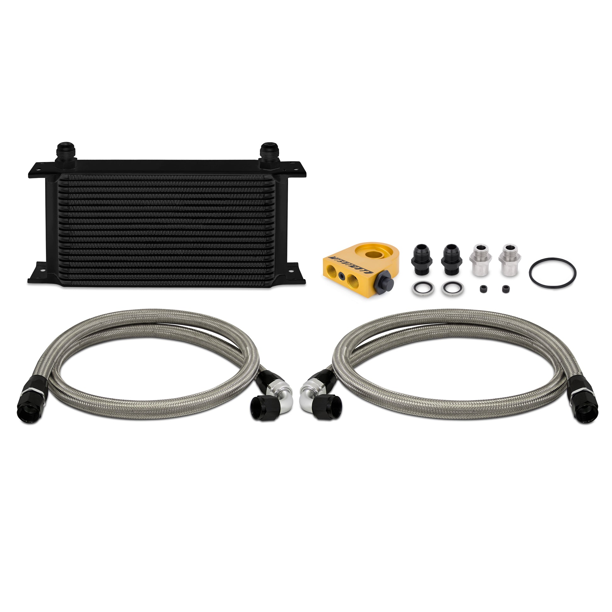 Mishimoto MMOC-ULTBK Kit Radiador de Aceite Termostático Universal 19 Filas Negro