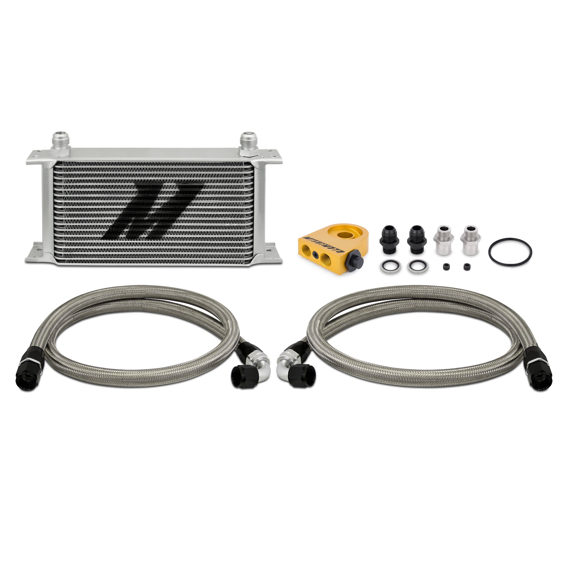 Mishimoto MMOC-ULT Kit Radiador de Aceite Termostático Universal 19 Filas Plata