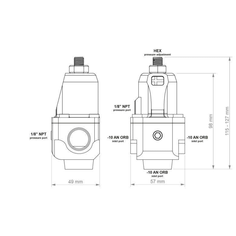Regulador de Presión de Combustible Nuke Performance FPR100x AN-10 - Imagen 5