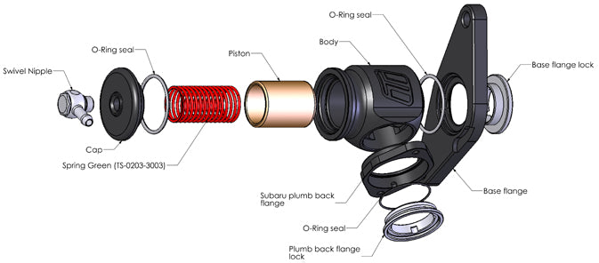Válvula Blow Off Turbosmart TS-0203-1215 Kompact Recirculante Subaru Forester XT WRX STI