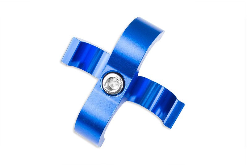 Abrazadera Doble AN12 Azul Para Mangueras/Cables de Combustible