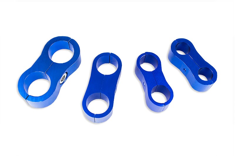 Abrazadera Doble AN12 Azul Para Mangueras/Cables de Combustible - Imagen 4