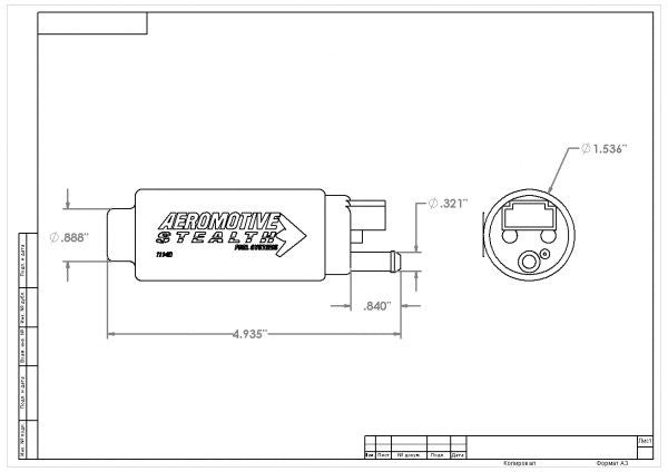 Bomba de Combustible Aeromotive 340 Stealth, 340 lph (Entrada Central) ARE 11540