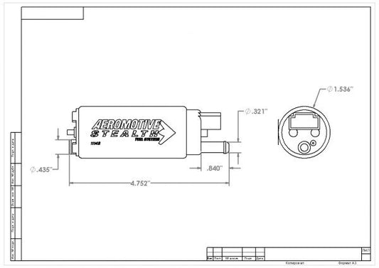Bomba de Combustible Aeromotive 340 Stealth, 340 lph (ARE-11542)