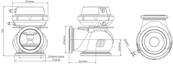 Válvula de Descarga Externa Turbosmart TS-0506-1002 Gen4 Hyper-Gate45 7PSI - Imagen 5