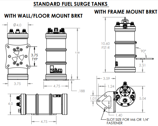 Soporte de Montaje FST Pared/Suelo Estándar 13-0054 Radium Engineering - Imagen 2
