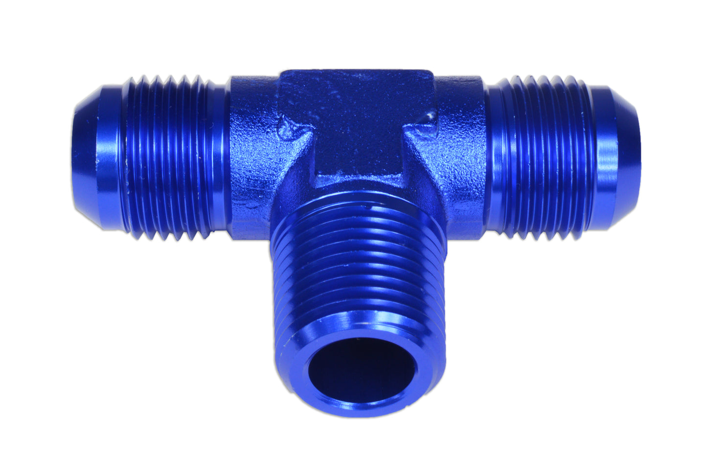 Tee Macho/Macho/Macho AN8-3/8 NPT-AN8 Azul - Imagen 2