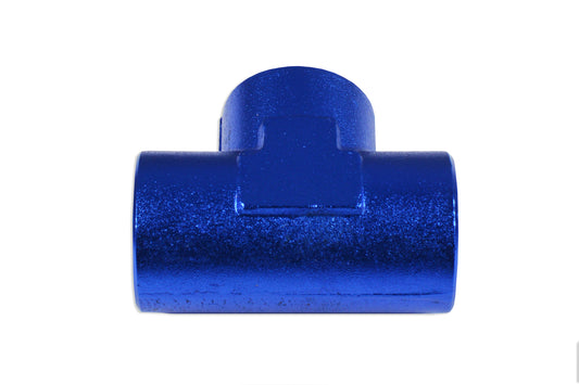 Tee Hembra/Hembra/Hembra 1/4 NPT Azul