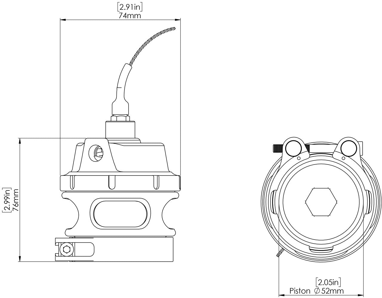 Válvula Blow Off Turbosmart TS-0204-1242 Race Port GenV Sensor HE - Imagen 2